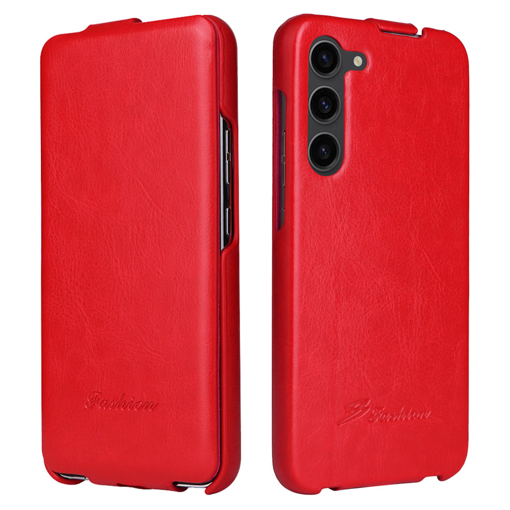 For Samsung Galaxy S23 Crazy Horse Texture Phone Shell Vertical Flip Cover PU Leather PC Phone Case For Samsung Galaxy S23 Crazy Horse Texture Phone Shell Vertical Flip Cover PU Leather PC Phone Case